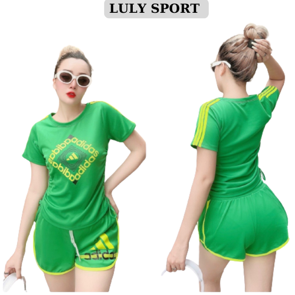 Bộ đùi thể thao LULY SPORT,chất thun, quần 2 lóp, áo dây rút 2 bên eo rất năng động