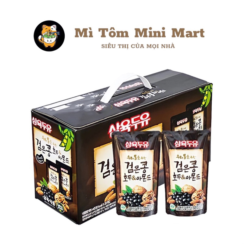 Thùng 20 Túi Sữa Hạt óc chó đậu đen hạnh nhân Hàn Quốc SAHMYOOK (20 túi x 190ml)