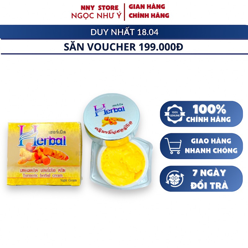 Kem Nghệ Vàng HERBAL CREAM TURMERIC 5g Thái Lan - Chính Hãng