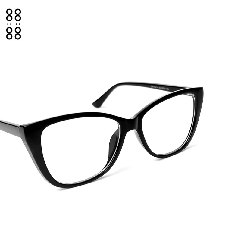 Gọng kính cận mắt mèo THE88 nhựa dẻo cao cấp thiết kế góc cạnh mắt không độ giả cận chống ánh sáng xanh hiện đại KC60