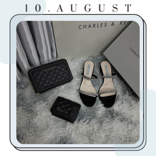 Giày sandal ck đế vuông cao 4p hai quai mảnh đính đá sang trọng hàng fullbox mẫu mới 2023 d7130