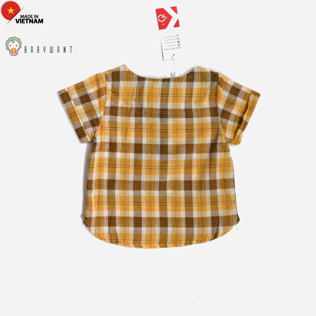 Áo sơ mi bé trai cổ tàu chất liệu cotton BABYWANT