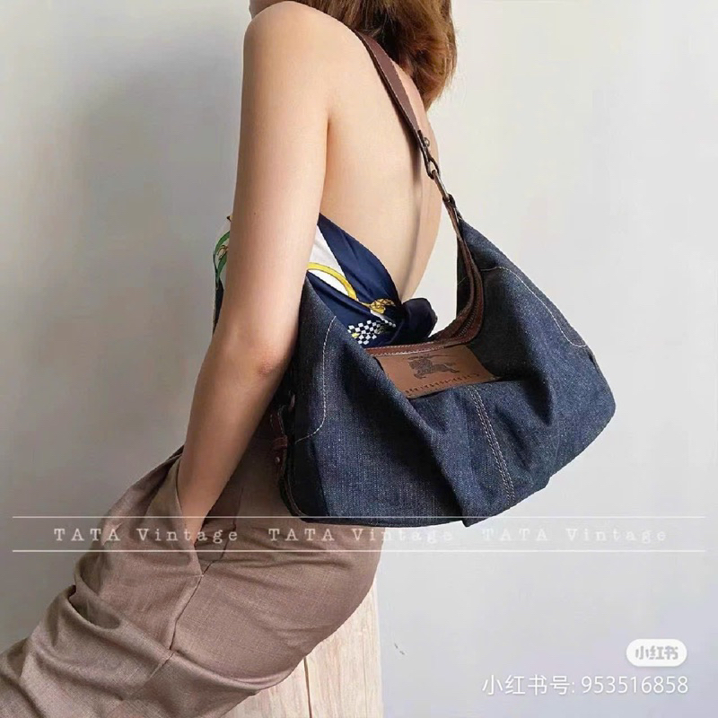 TÚI BURB€RRY HOBO CHẤT DENIM