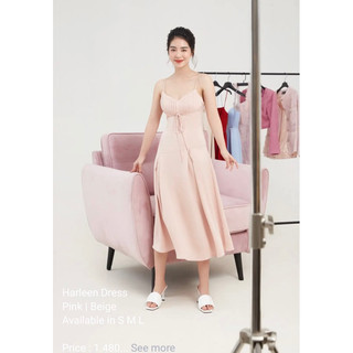 Váy lụa màu be size S của Jubin Studios