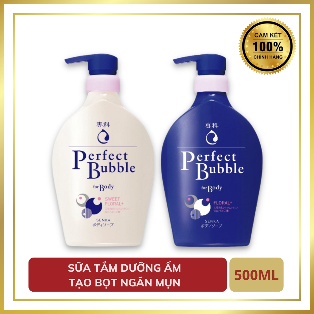 Sữa tắm Dưỡng Ẩm Tạo Bọt Senka Perfect Bubble 500ml - Sữa tắm tạo bọt Kháng Khuẩn NGĂN MỤN