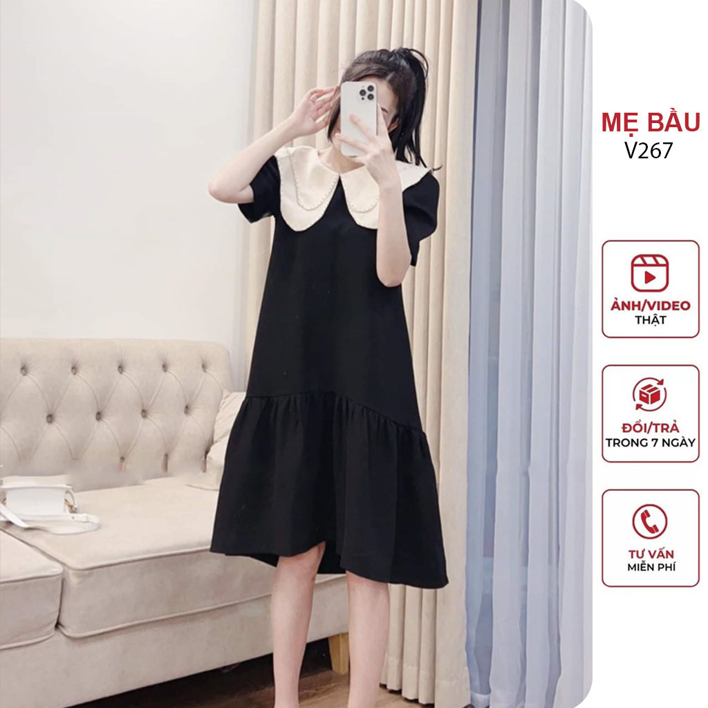 ĐẦM VÁY BẦU CÔNG SỞ ĐẸP CHẤT MÁT DÁNG SUÔNG ĐUÔI CÁ - ĐẦM BẦU BABYDOLL FREESIZE
