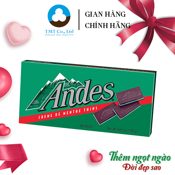Kẹo socola thương hiệu Andes hương bạc hà 132gr