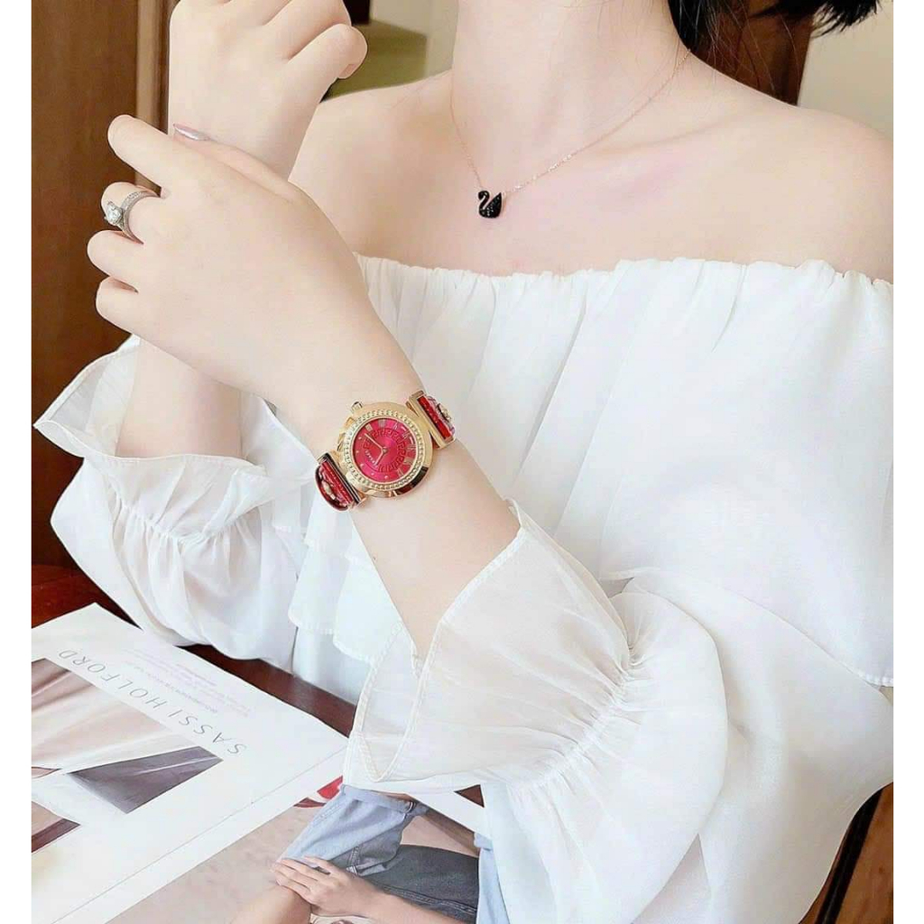 Ver.sace Vanity Đồng Hồ Nữ Thời Trang,Size:34mm,Kính Sapphire,Full Box Hãng Thời Thượng,Đẳng Cấp