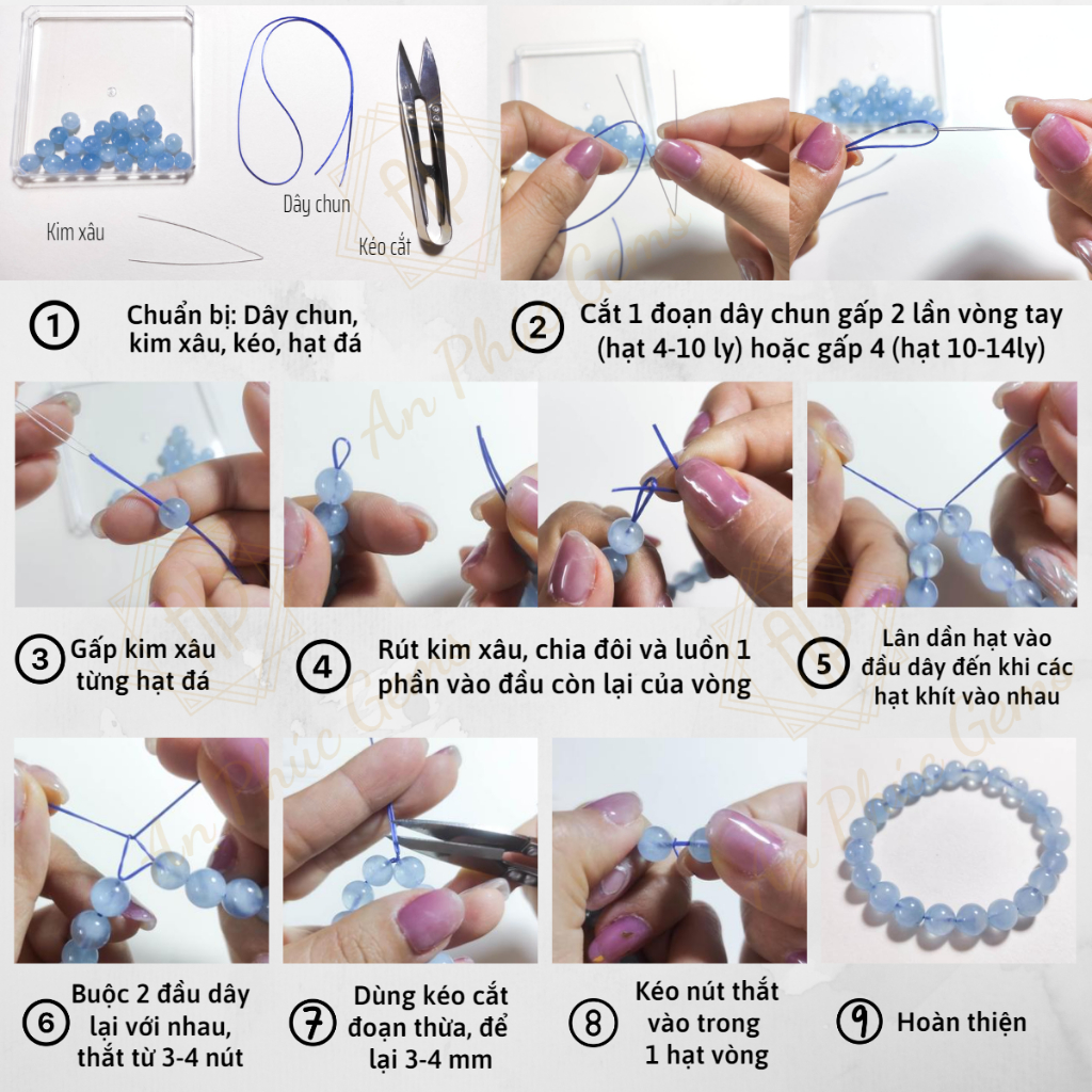 Vòng Tay Đá Xà Cừ Cho Người Mệnh Kim và Thủy - An Phúc Gems