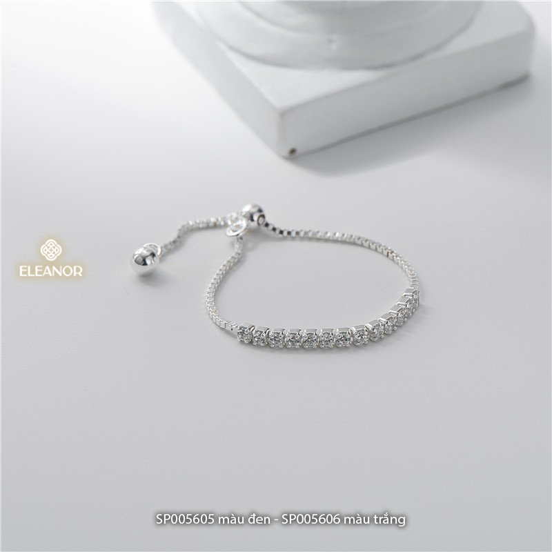 Nhẫn nữ bạc 925 Eleanor Accessories đính đá thiết kế dây rút phụ kiện trang sức 5605