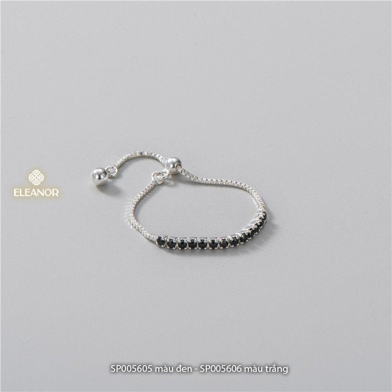 Nhẫn nữ bạc 925 Eleanor Accessories đính đá thiết kế dây rút phụ kiện trang sức 5605