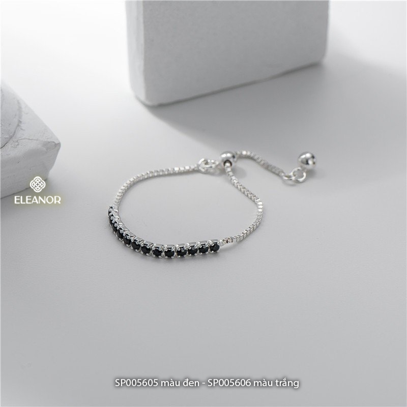 Nhẫn nữ bạc 925 Eleanor Accessories đính đá thiết kế dây rút phụ kiện trang sức 5605