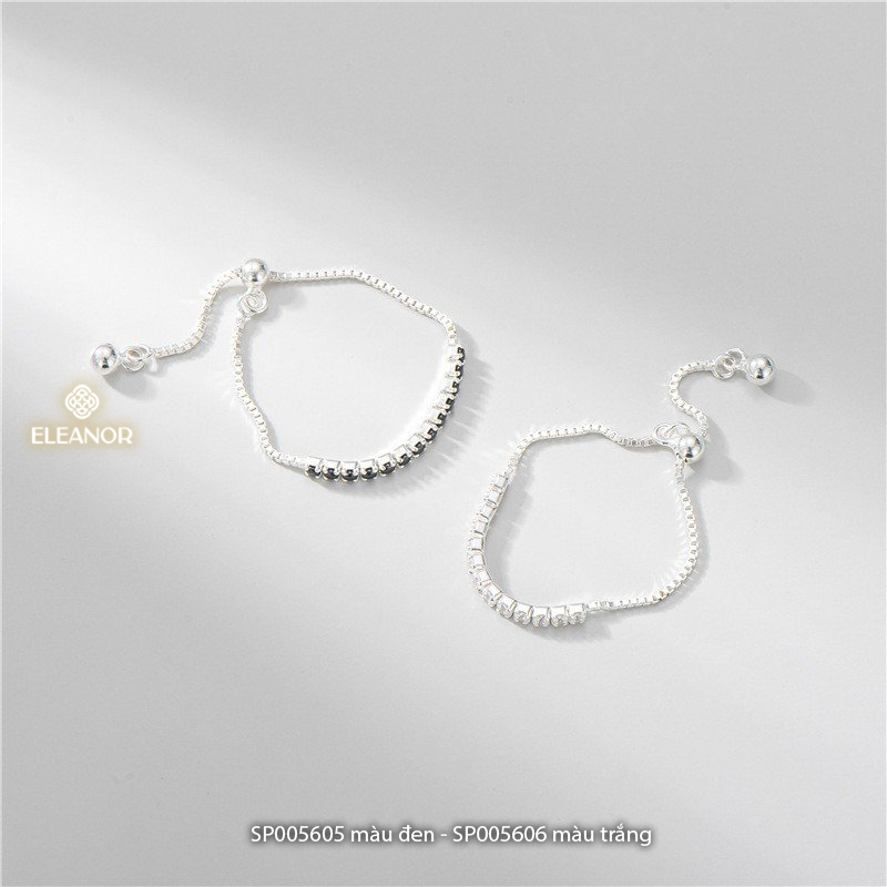 Nhẫn nữ bạc 925 Eleanor Accessories đính đá thiết kế dây rút phụ kiện trang sức 5605