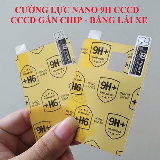 Combo 10 bộ dán cường lực cccd / bằng lx màu vàng
