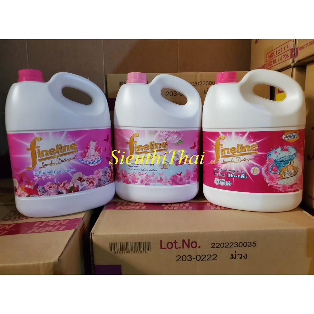 Nước giặt xã FINELINE (3 màu HỒNG) - Can 3 Lít Thái Lan