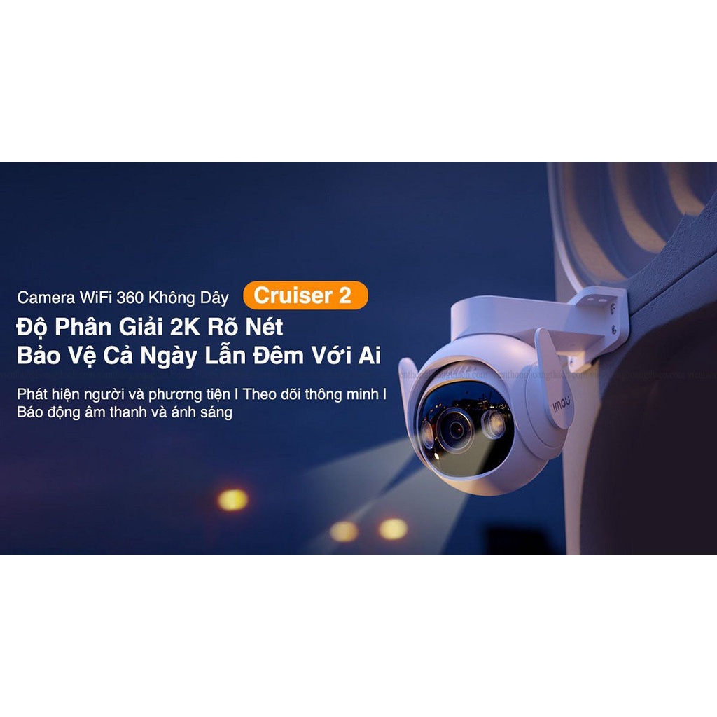Camera WIFI IMOU Cruiser 2 GS7EP 3Mpx, Ngoài trời Xoay 360, Đàm thoại 2 chiều, Cảnh báo thông minh, Bảo hành 24 tháng