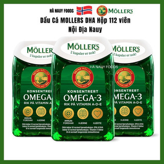 Dầu Cá Omega-3 DHA Vitamin A, D, E MOLLERS Nauy 112 viên nội địa Nauy