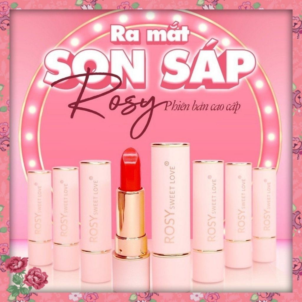 Màu Son Sáp Rosy,sweet love,Son Không Chì,Son Môi,son dưỡng môi,mềm mịn môi,8 màu