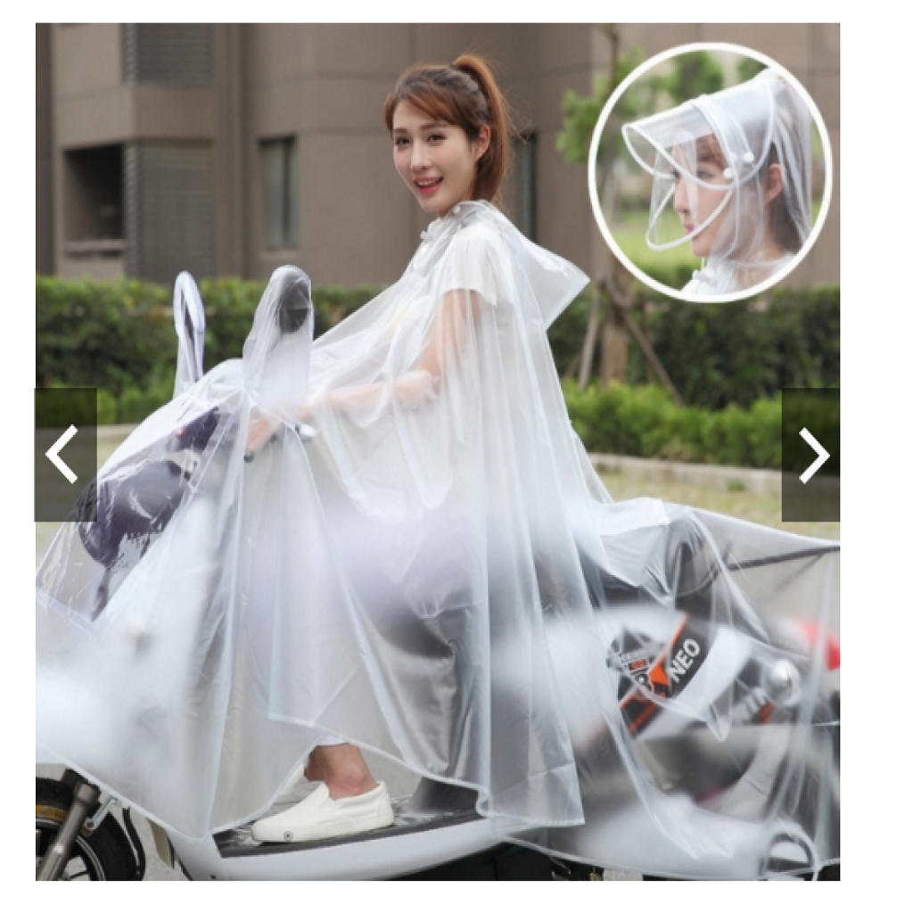 ÁO MƯA CÁNH DƠI 1 Đầu Trong Suốt loại tốt Có Kính che mặt và bọc hai gương dễ quan sát - DIY1093