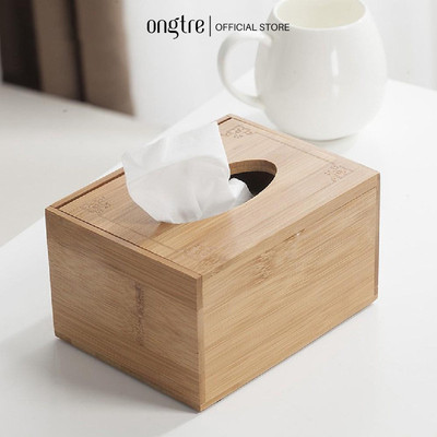Hộp Đựng Giấy Ăn Bằng Tre ONGTRE Cao Cấp, Hộp Khăn Giấy Để Bàn Hiện Đại Decor Nhà Hàng Khách Sạn Gia Đình