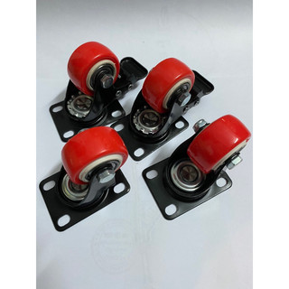 Bánh xe 4 phân màu đỏ bánh xe đẩy 40mm