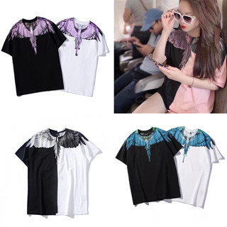  Áo phông Burlon cánh chim họa tiết in vai HOTTREND - Áo thun tay lỡ nam nữ unisex freesize form rộng 65kg chất cotton 