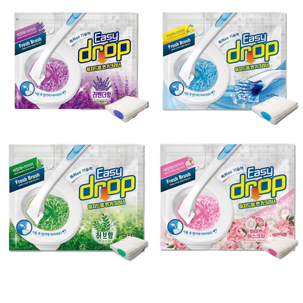 Đầu bông tẩy cọ bồn cầu Easy Drop - bông tẩy tự hủy sinh học, refill vệ sinh toilet tiện lợi