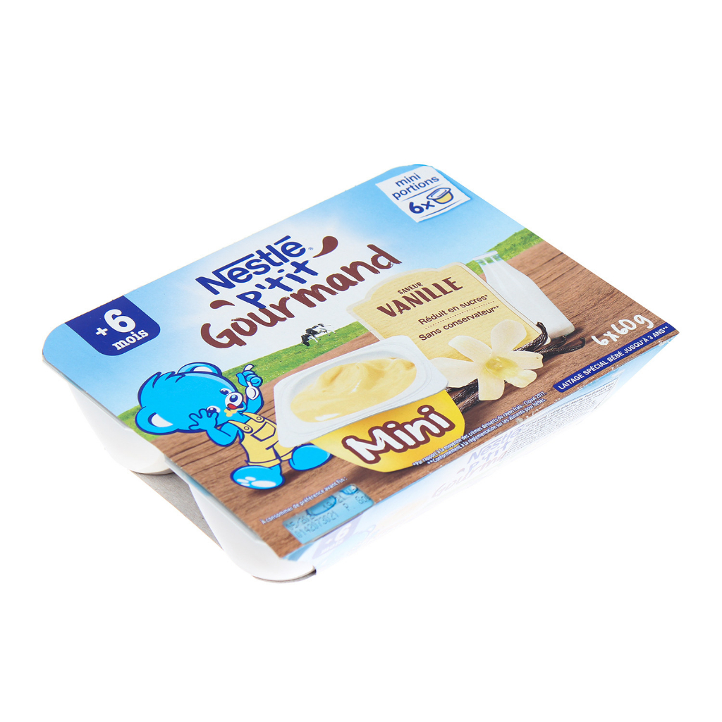 Váng sữa trẻ em Nestle Pháp vị vani – 60g x 6 hộp (6m+)