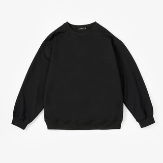 Áo sweater nỉ basic trơn form rộng nam nữ màu đen