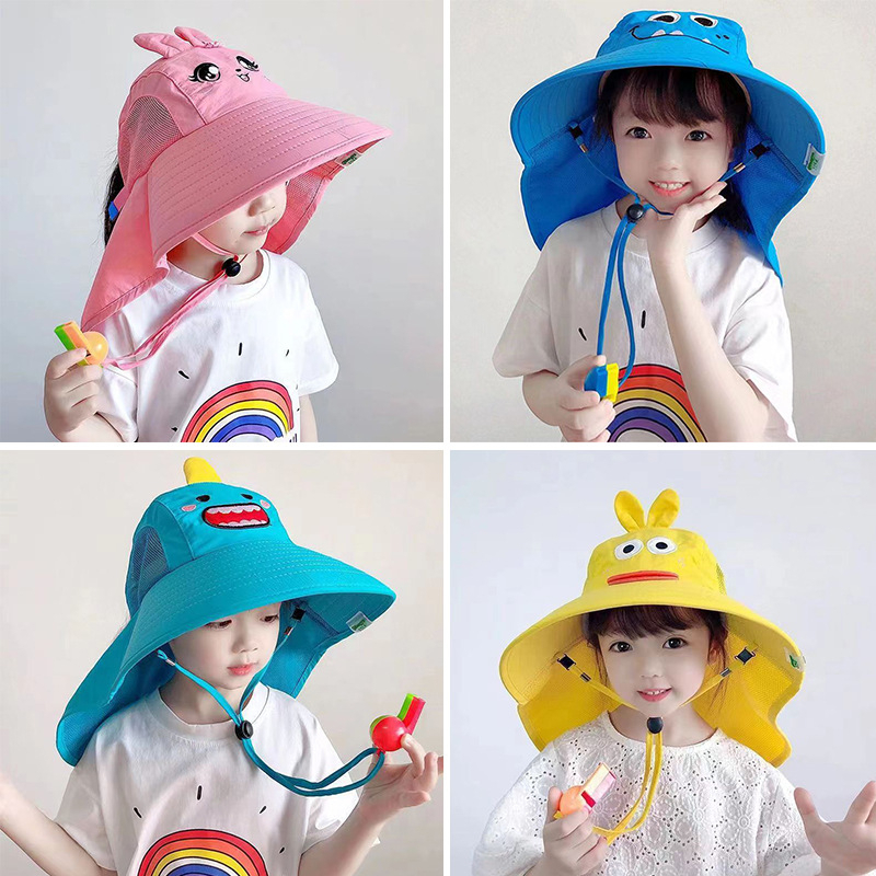 Mũ, nón chống nắng, chống UV có lưới thoáng mát kèm còi đi biển cho bé