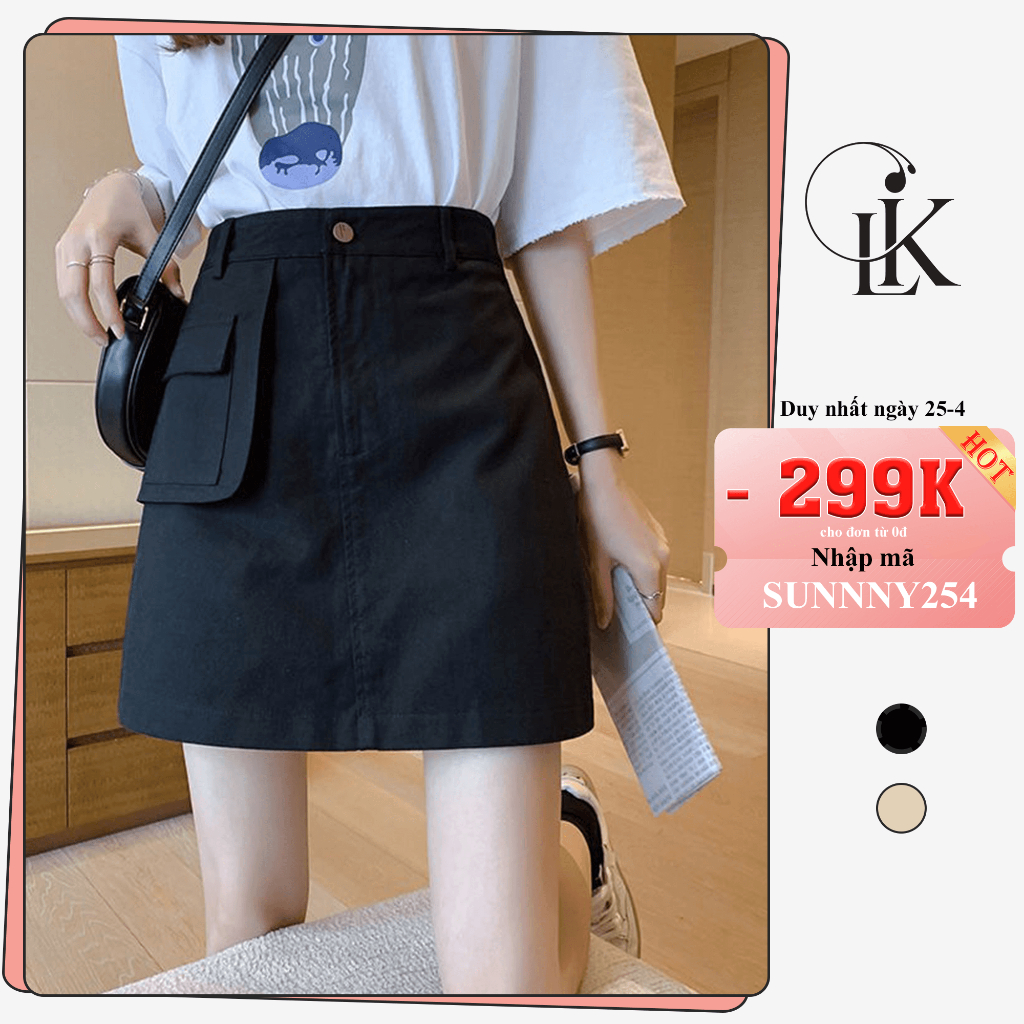 Chân Váy denim Chân váy Ngắn SUNNNY Lưng Cao Thời Trang Mùa Hè Dành Cho Nữ_A6
