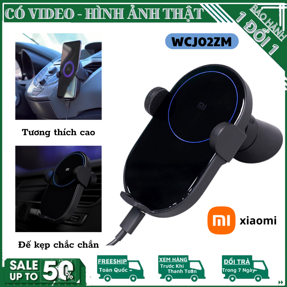 Đế Kẹp Điện Thoại Kiêm Sạc Nhanh Không Dây Ô Tô Xiaomi WCJ02ZM - Cảm biến tự động kẹp mở, Tản nhiệt hiệu quả - BH 1 năm