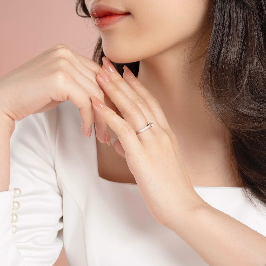 Nhẫn Nữ Vàng 14k NDINO271 LDIA Kim Cương Lab Grown Huy Thanh Jewelry