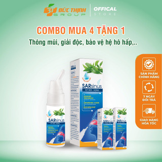 Xịt mũi xuyên tâm liên sarsinus (chai 70ml) - 3T Đức Thịnh - hỗ trợ làm sạch và bảo vệ hệ hô hấp