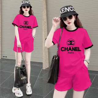 Bộ short thun cotton áo phom rộng thêu chữ đủ size 40-70ký