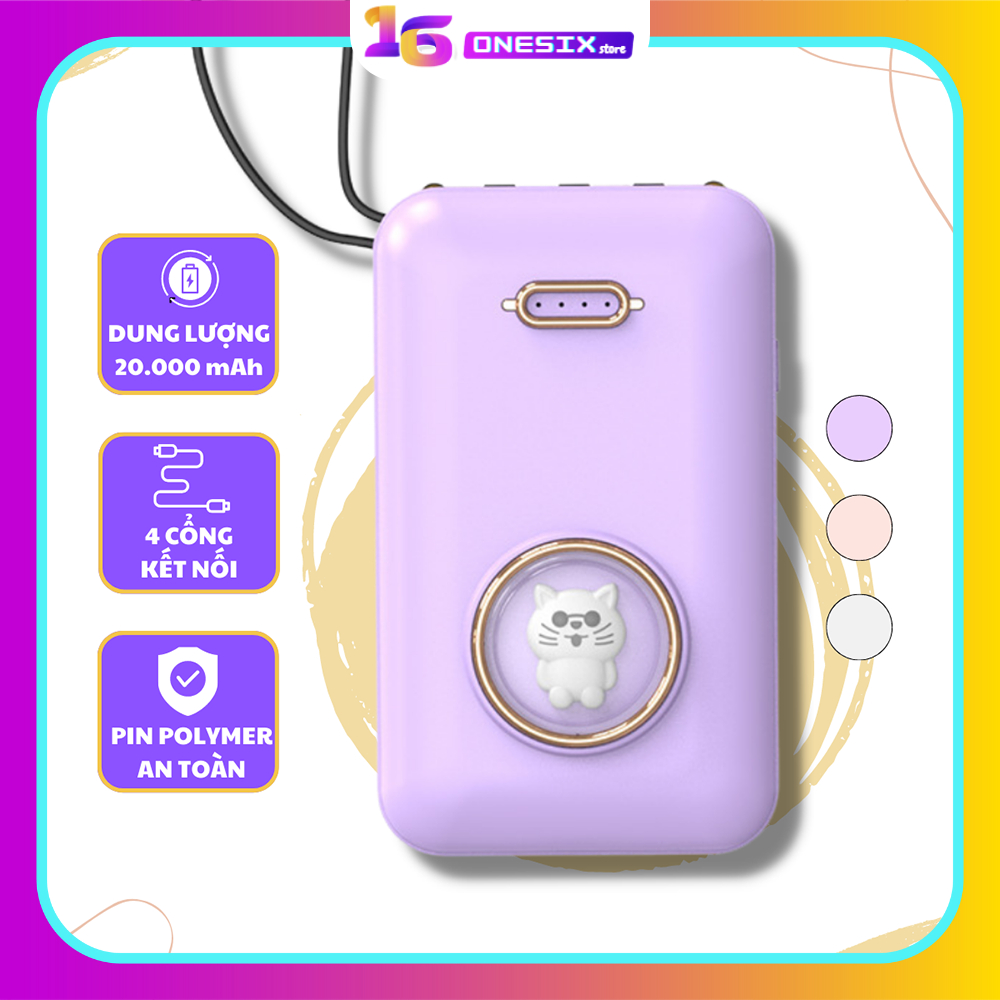 Sạc Dự Phòng CY-125 dung lượng 20000mAh 4 cổng sạc đa thiết bị