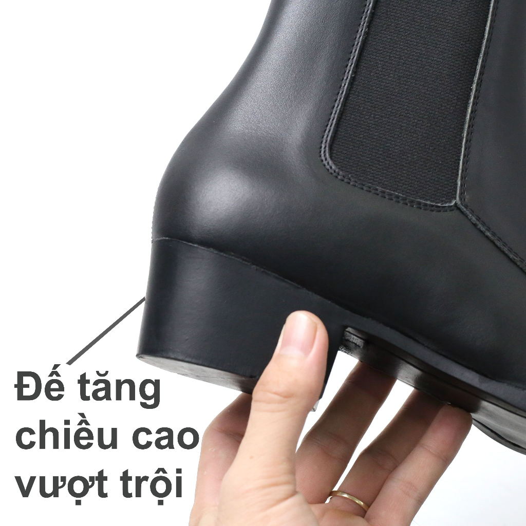 Giày da chelsea boots thời trang INICHI G1146 da bò thật đế cao 5cm