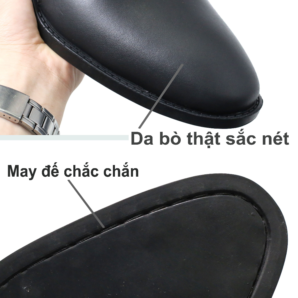 Giày da chelsea boots thời trang INICHI G1146 da bò thật đế cao 5cm