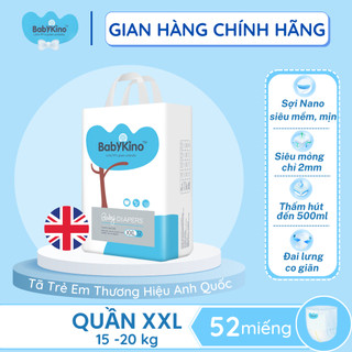 Combo 2 Gói Tã Quần BabYKino Cho Trẻ Sơ Sinh Và Trẻ Nhỏ size XXL(15-20Kg) 52 Miếng/Gói