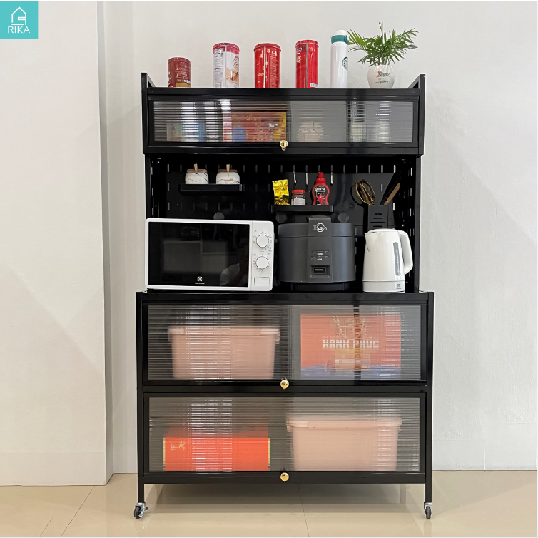 Kệ Tủ Bếp RIKA KDN88 Plus, Kệ Tủ Đa Năng Chất Thép Carbo Có Ngăn Tủ Đựng Đồ Dùng Nhà Bếp [Hàng Nhập Khẩu Chính Hãng]. | BigBuy360 - bigbuy360.vn