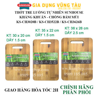 Thớt tre luồng tự nhiên sunhouse ks-ch3522b/ks-ch3626b/ks-ch3020b/ks-ch2626b - hàng chính hãng 100%