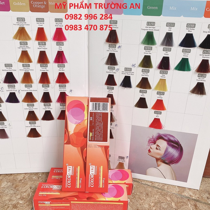 Bảng màu nhuộm tóc colorline