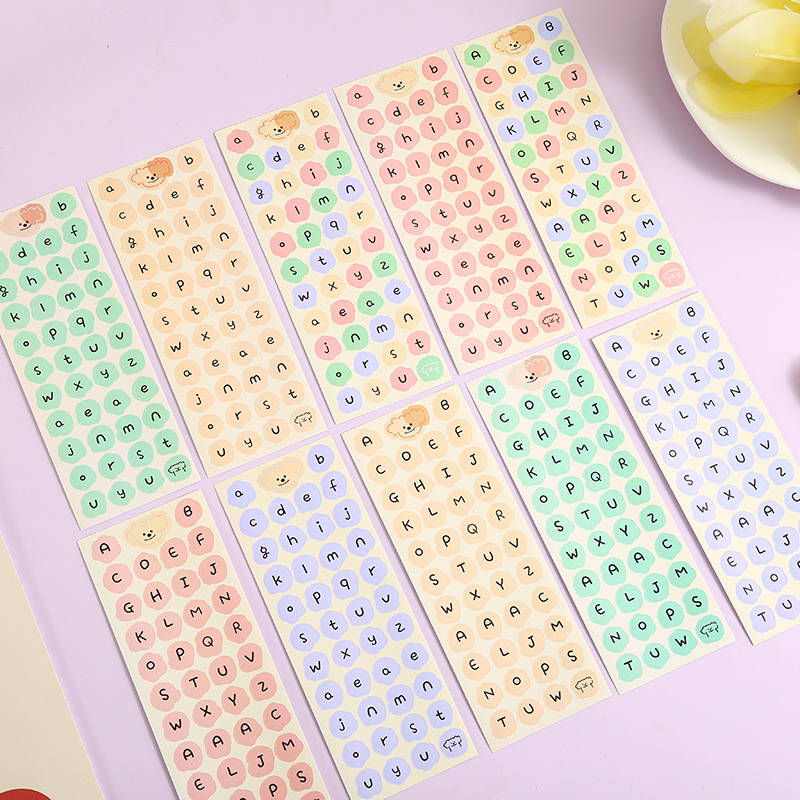 Sticker Hình Chữ Cái Dễ Thương Vintage. Sticker Bảng Chữ Cái