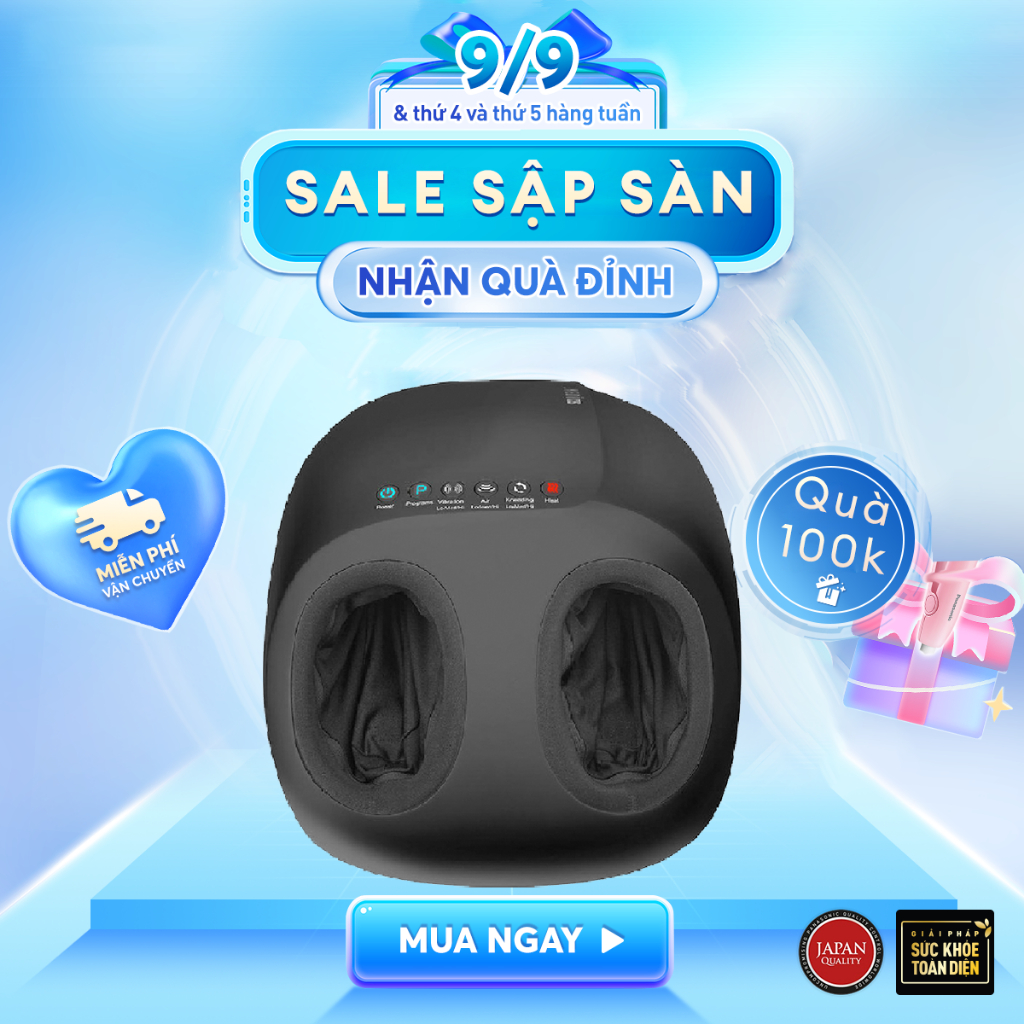 Máy massage chân khí nén cao cấp 3in1 kèm nhiệt Homedics FMS-360 HT Beauty massage chuyên sâu giảm đau nhức bàn chân