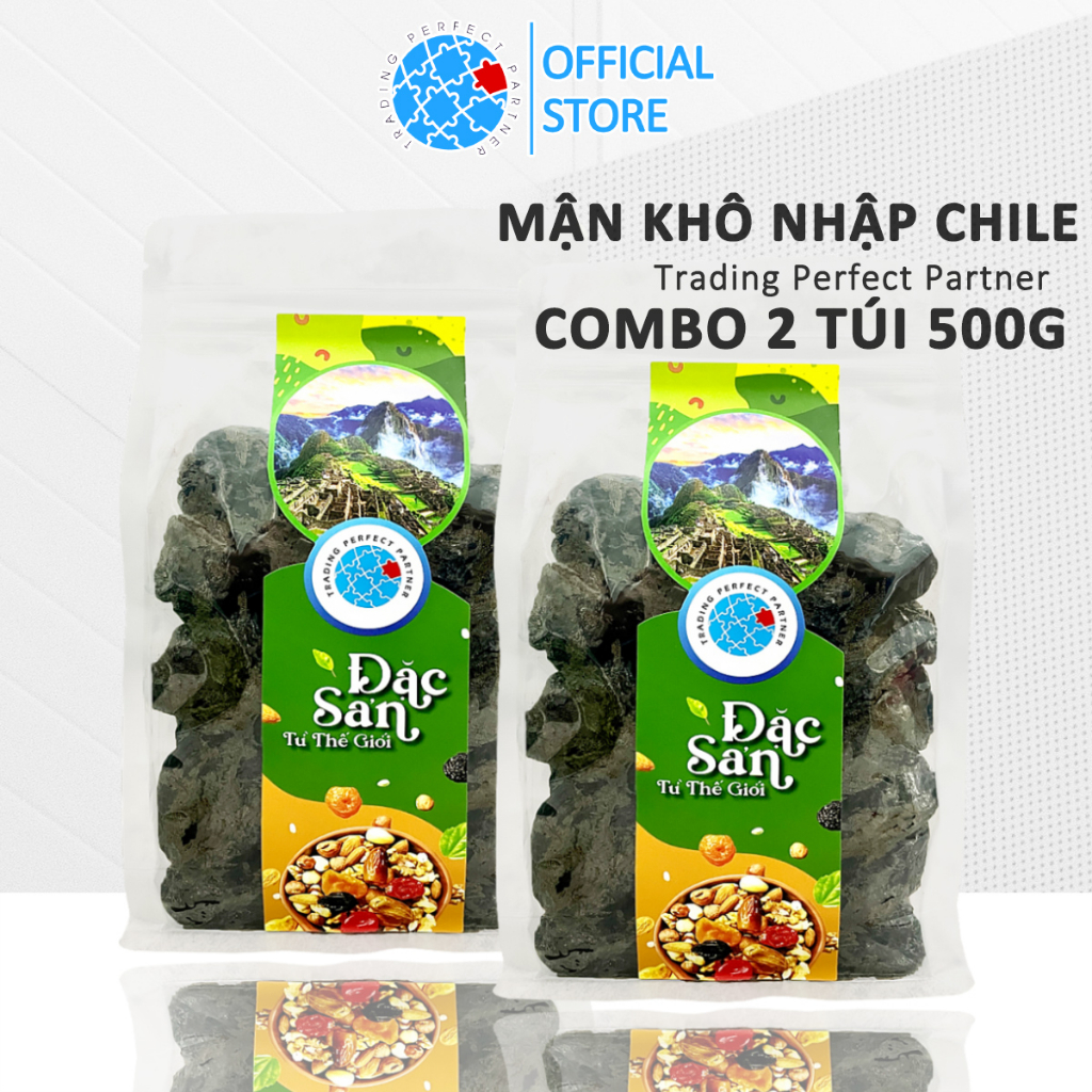 Combo 2 túi 500g Mận Khô Trading Perfect Partner (500g/túi) - Nhập khẩu từ Chile - Quả mận size to, thịt dày, hột nhỏ