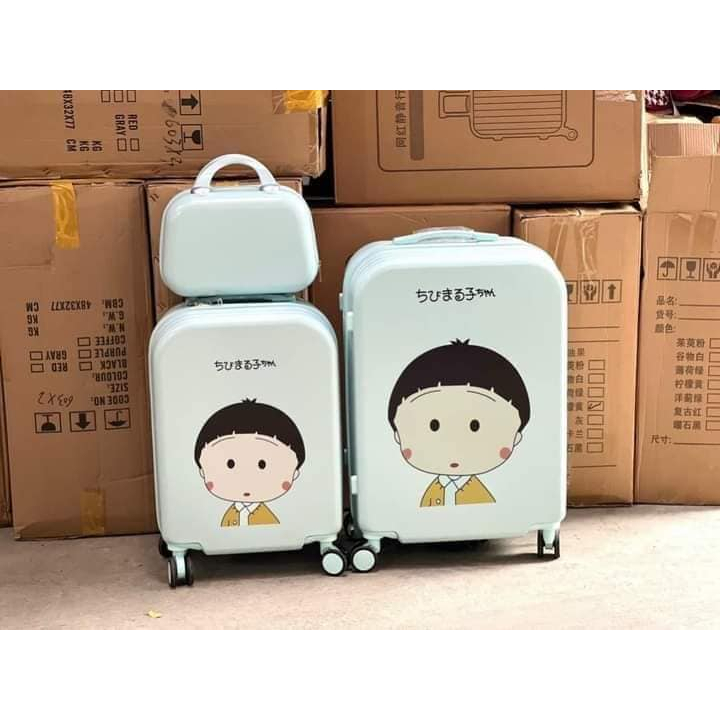 Vali kéo hoạt hình Quảng Châu, Vali nhựa dẻo Abs, Size 20+24 inch