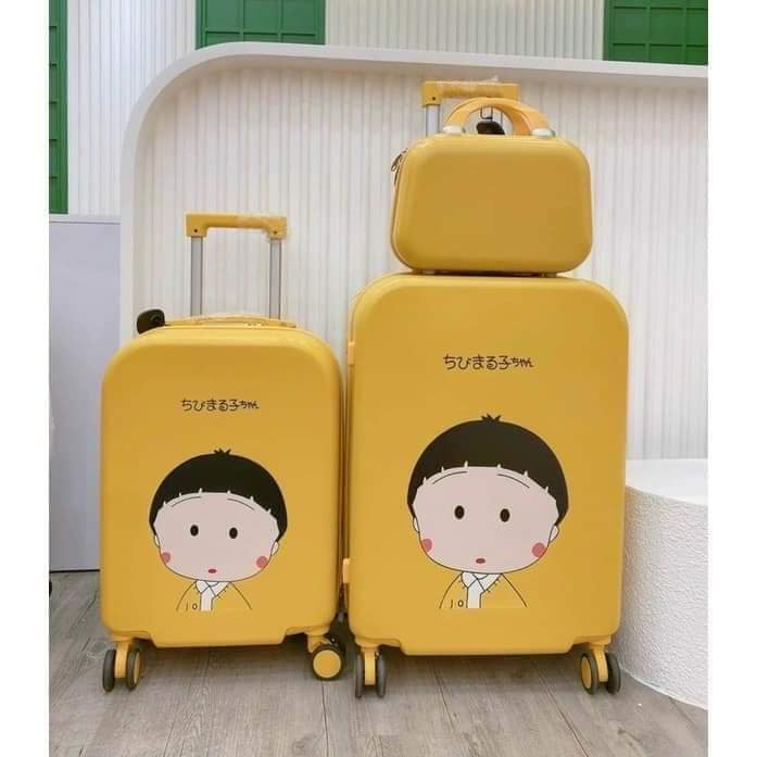 Vali kéo hoạt hình Quảng Châu, Vali nhựa dẻo Abs, Size 20+24 inch