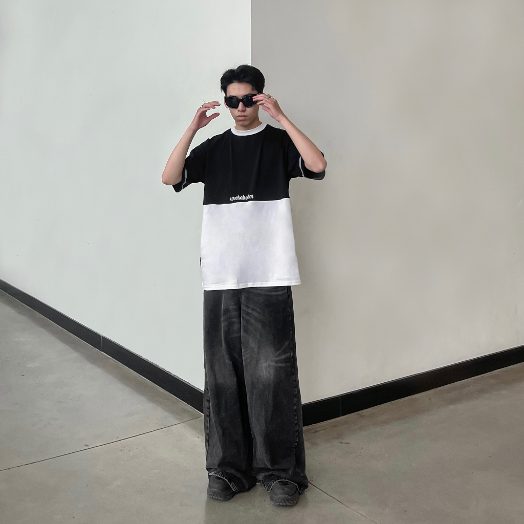 Áo thun local brand By UniSpace tay lỡ form rộng unisex nam nữ Workaholics Tee - BY-T230307