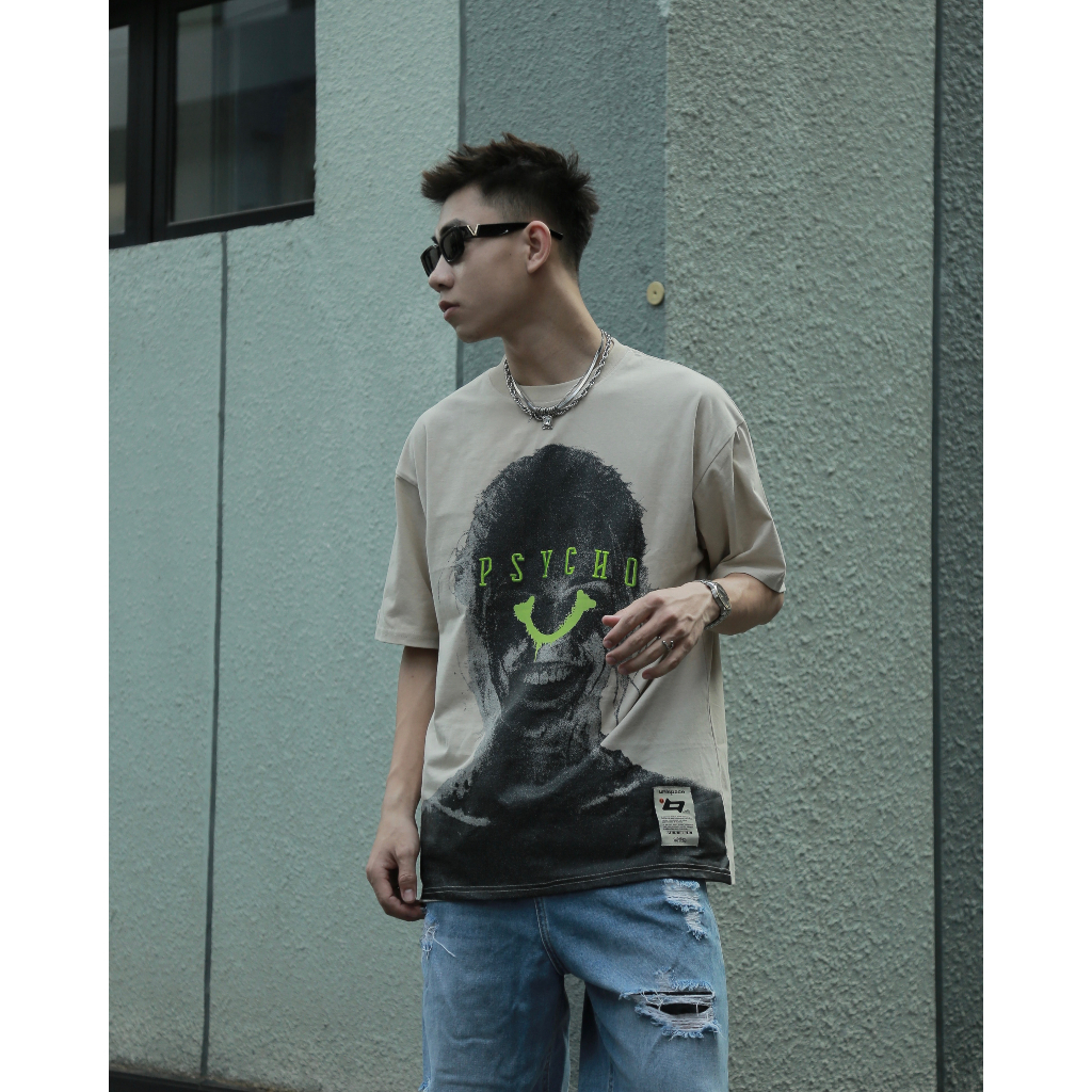 Áo thun local brand By UniSpace tay lỡ form rộng unisex nam nữ Psycho Tee - BY-T230306