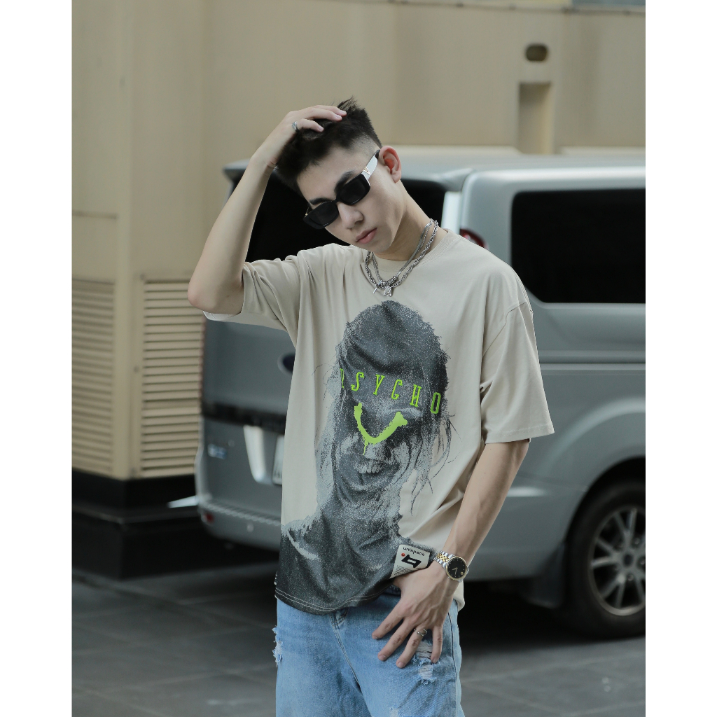 Áo thun local brand By UniSpace tay lỡ form rộng unisex nam nữ Psycho Tee - BY-T230306